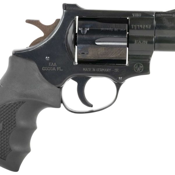 Weihrauch Guns 770125 Windicator  38 Special 6rd 2" Blued Steel Barrel & Cylinder, Compact Blued  Steel Frame w/Exposed Hammer, Ramp Front/Fixed Rear Sights, Finger Grooved Black Rubber Grip