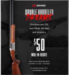Savage 555 O/U Rebate — $50 Back