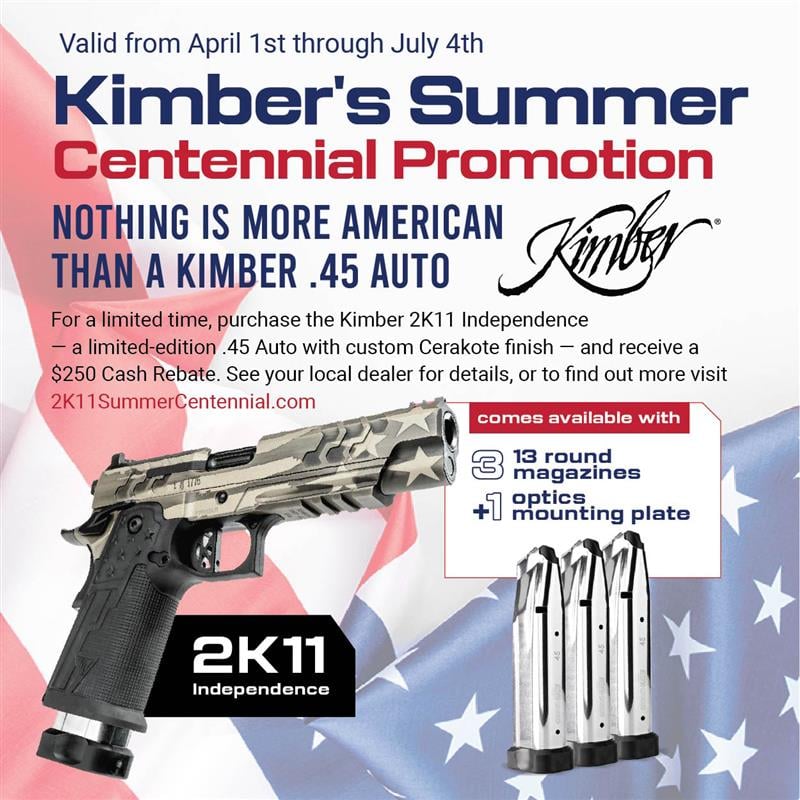 Kimber 2K11 Independence — $250 Back (Summer Centennial Rebate)