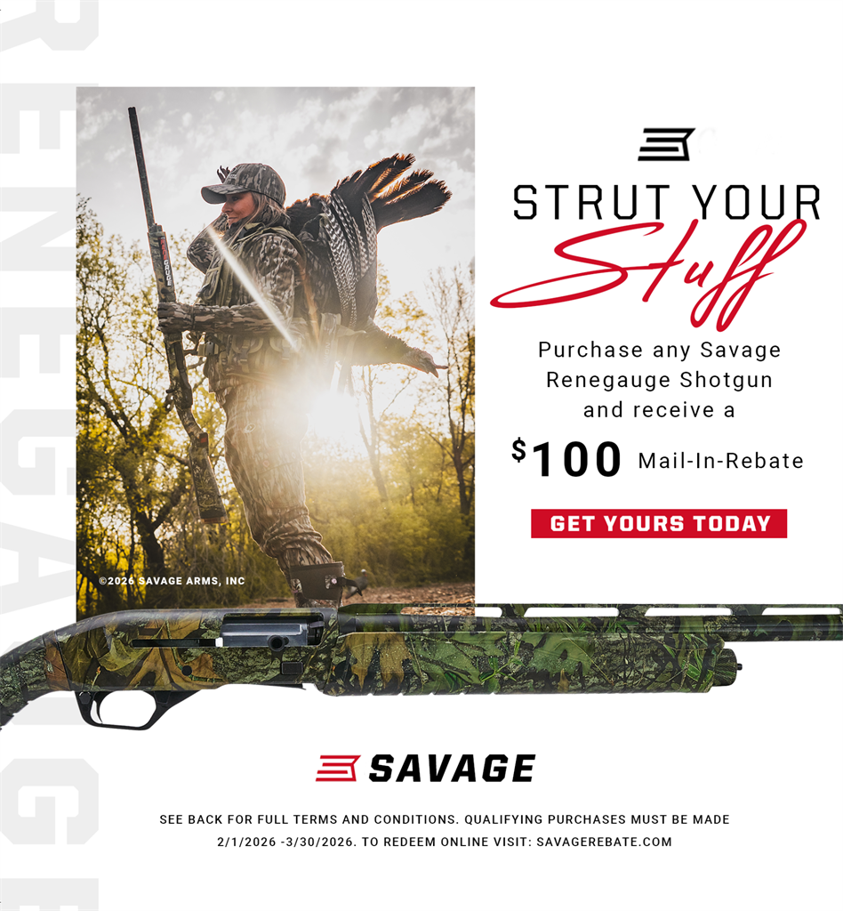 Savage Renegauge — $100 Back (Strut Your Stuff Rebate)