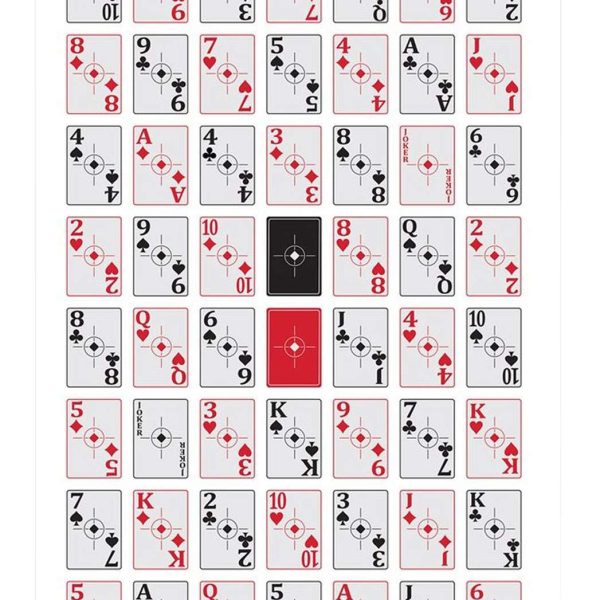Birchwood Casey 37028 EZE-Scorer  Playing Cards Paper Hanging 23" x 35" Black/Red 100 Per Pkg
