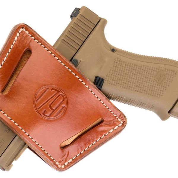 1791 Gunleather UIWXCBRA UIW Max  IWB/OWB Classic Brown Leather Belt Clip Fits Most Mid-Large Frame Autos with Rail, Laser & Light Ambidextrous