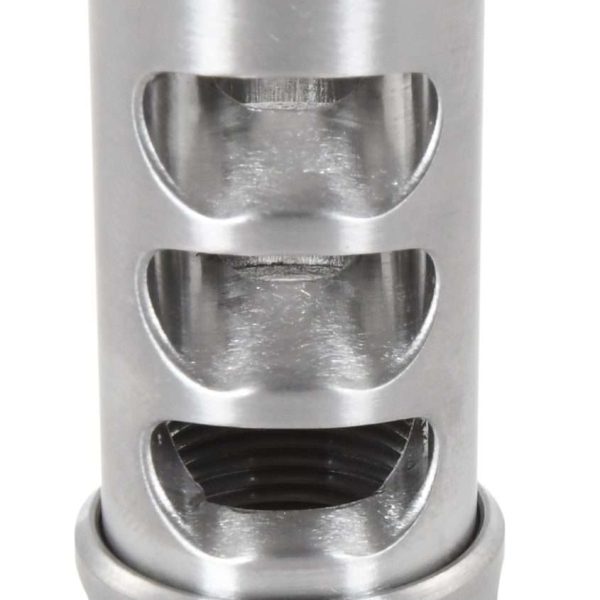 American Precision Arms G2M1230S Gen 2 Micro Bastard Self Timing Brake Stainless Steel with 1/2"-28 tpi Threads, 1.86" OAL & .750" Diameter for 30 Cal AR-Platform & Hunting Rifles
