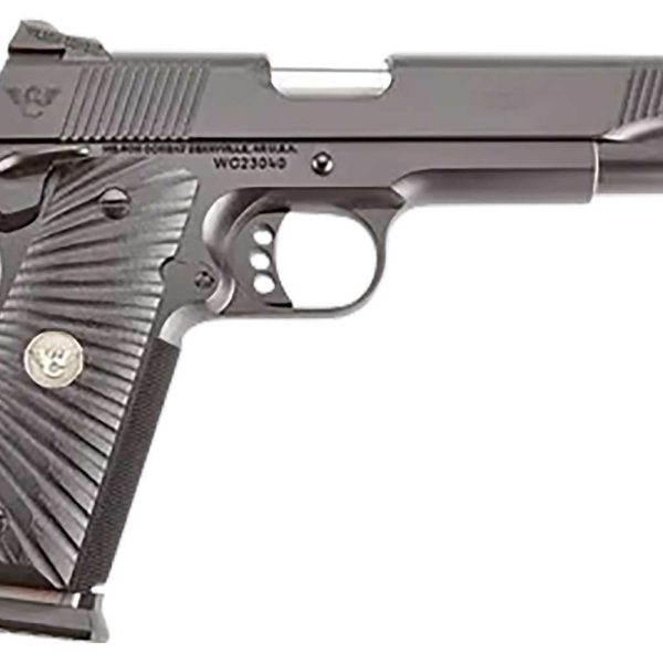 Wilson Combat CQBFS45A CQB  Full Size Frame 45 ACP 8+1 5" Match Grade Barrel, Black Serrated Carbon Steel Slide, Black Armor-Tuff Carbon Steel Frame w/Beavertail, Black G10 Starburst Grip