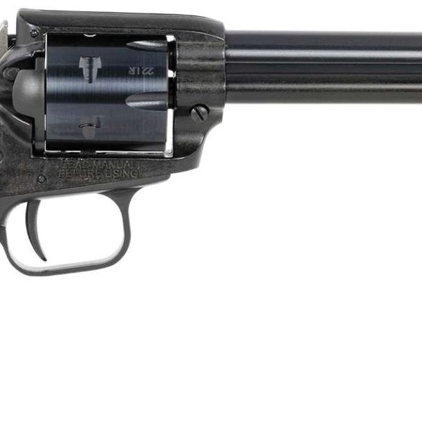 Heritage Mfg RR22B6PG Rough Rider  22 LR 6 Shot, 6.50" Black Steel Barrel, Black Zinc Alloy Frame, Black Cylinder, Black Polymer Grip, Hammer/Thumb Safety, Exposed Hammer