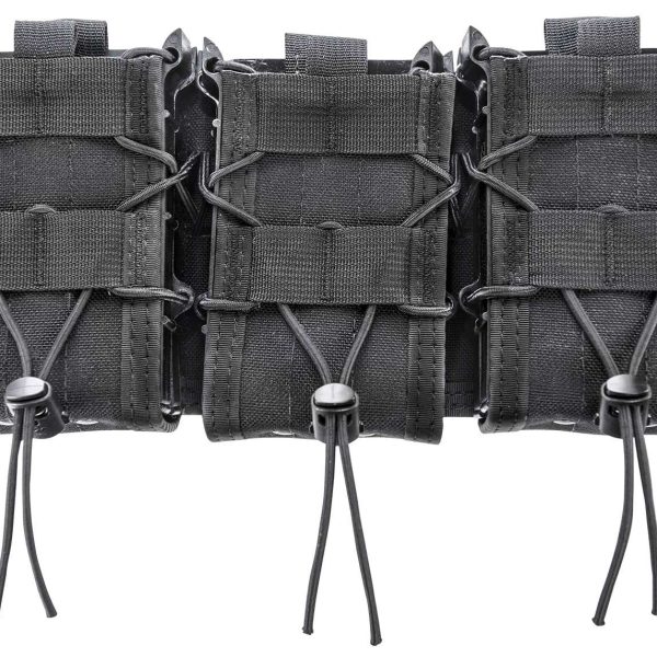 High Speed Gear 45DD00BK TACO Double Decker Shingle Black Nylong, Triple Shingle (3 Rifle/3 Pistol Mags), Fits MOLLE