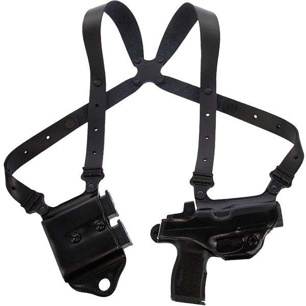 Galco MCII894RB Miami Classic II Shoulder System Shoulder Fits Chest Up To 56"/Sig P365 X Macro Black Steerhide  Right Hand