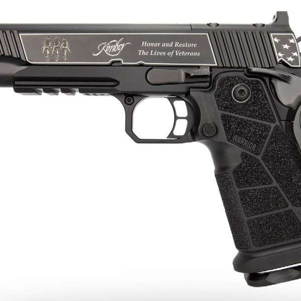 Kimber Mfg, Inc 3700895 DS Warrior Boot Campaign 9mm Luger 20+1 5" Matte Stainless Deep Crown Barrel, KimPro Black Engraved/Optic Cut/Serrated Slide, Black Stainless Steel Frame w/Beavertail & Picatin