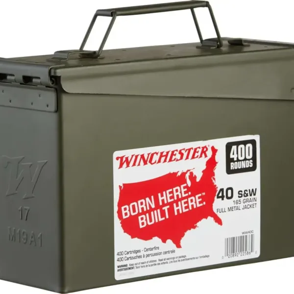 WINCHESTER USA 40SW 165GR FMJ AMMO CAN 400RDS