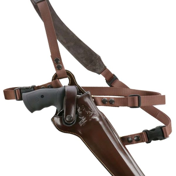 Galco KK148H Kodiak Chest Holster Havana Brown Leather Sholder Strap,Torso Strap Fits Ruger Blackhawk 7.50" Fits Freedom Arms 83 7.50" Right Hand