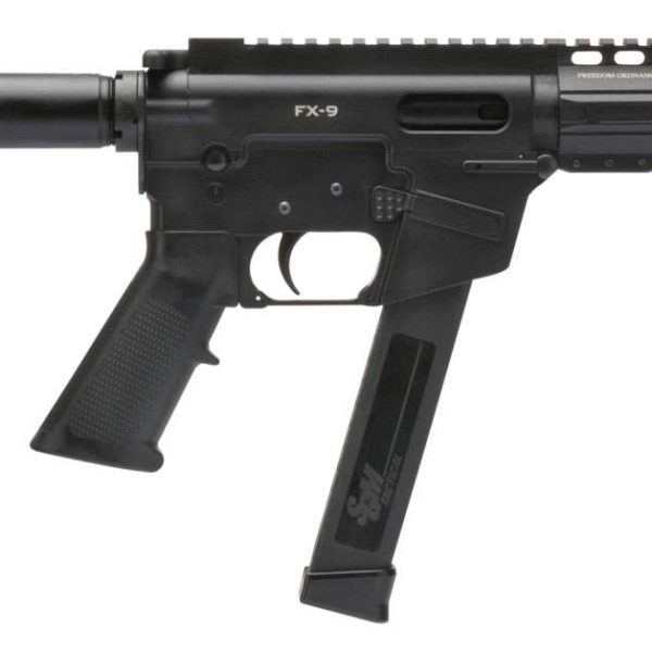 Freedom Ordnance FX9P8 FX-9  9mm Luger 8.25" 33+1 Black Hard Coat Anodized Black Polymer Grip KAK Shockwave Pistol Brace