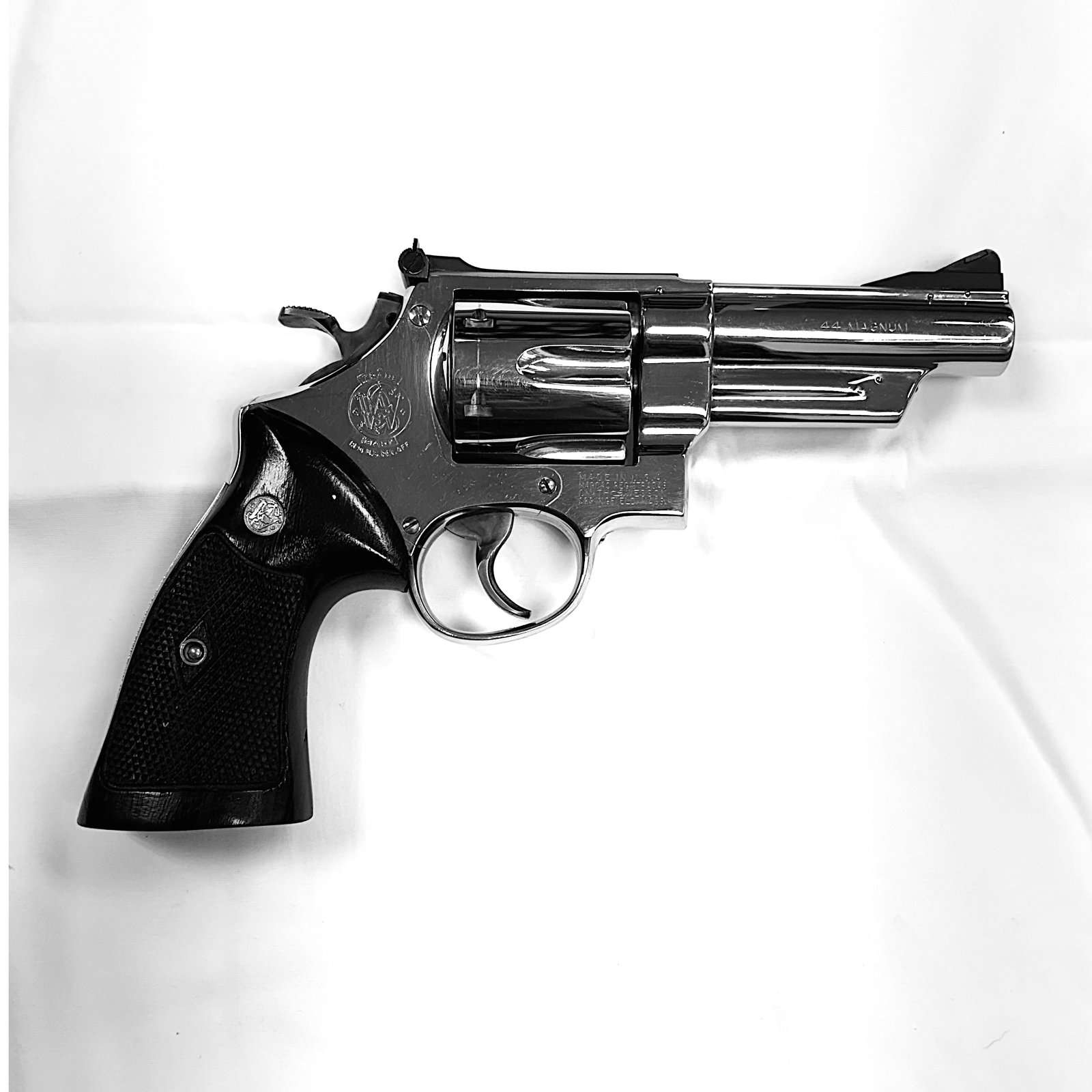 Smith & Wesson Pre-Model 29 5-screw .44 Magnum, factory nickel, 4-inch barrel