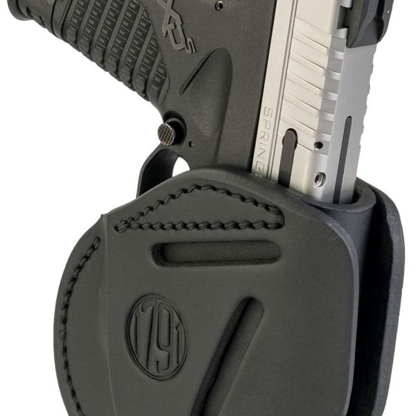 1791 Gunleather 3WH4SBLA 3-Way  IWB/OWB Size 04 Stealth Black Leather Belt Loop Fits Walther PPS Fits Taurus G2C Fits Springfield XD/XDS Ambidextrous Hand