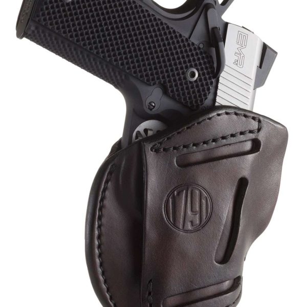 1791 Gunleather 3WH1SBRA 3-Way  IWB/OWB Size 01 Signature Brown Leather Belt Loop Fits 1911 3-4" Ambidextrous Hand