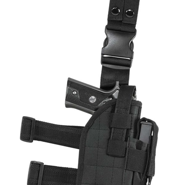 NcStar CVDLHOL2954B Drop Leg  Leg Black PVC Fabric Leg Fits Full Size Semi-Auto Fits Compact Semi-Auto Right Hand