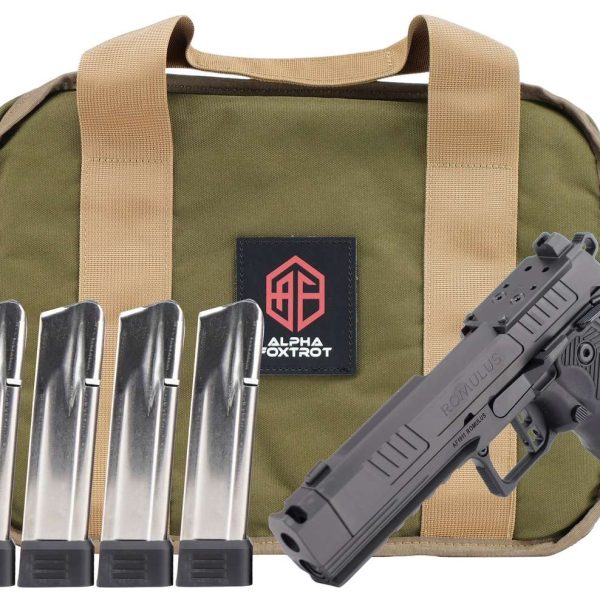 Alpha Foxtrot AA39X1CIG-XDBK20-PROM AF1911 Romulus Promo 9mm Luger 20+1 4.25" Black Bull Ramped Compensated Barrel, Polished DLC Stainless Steel Optic Ready/Serrated Slide & Frame w/Beavertail & Picat