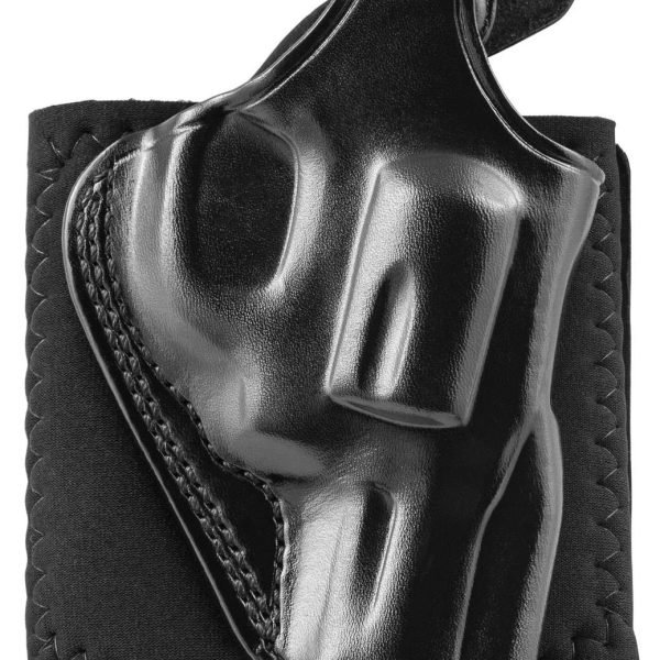 Galco AG118B Ankle Glove  Size Fits Ankles up to 13" Black Leather Hook & Loop Fits Ruger SP101 Fits Taurus 605 Right Hand