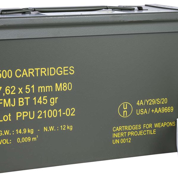 PPU PPRM762M Rangemaster  7.62x51mmNATO 145gr Full Metal Jacket Boat Tail/500rds *Sold by Case *Includes Metal Can