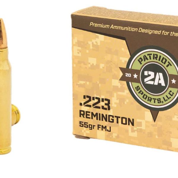 PATRIOT SPORTS LLC P223055F   223Rem 55gr Full Metal Jacket 20 Per Box/50 Case