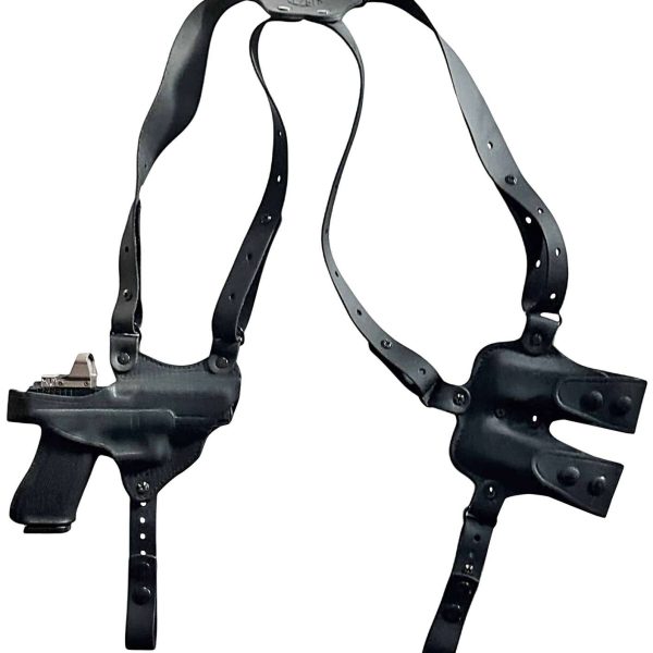1791 Gunleather NSS1SBLHR  Optic Ready Shoulder Horizontal Black Fits 1911 Right Hand