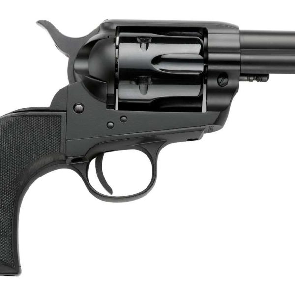 Pietta PFI9ALLOYAS312CB Alloy 9mm Luger 6 Shot 3.50" Matte Black Alloy Steel Barrel & Frame, Black Checkered Grip
