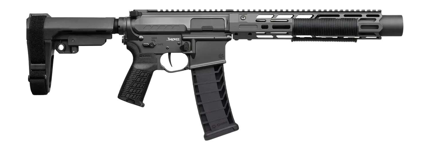 CMMG 94A68CD-TNG Zeroed Banshee Mk4 9mm Luger 33+1 6.50" Black Nitride Threaded Barrel, Tungsten Cerakote Aluminum Receiver w/Picatinny Rail, M-LOK Handguard, Black Polymer CMMG RipBrace, CMMG Zeroed
