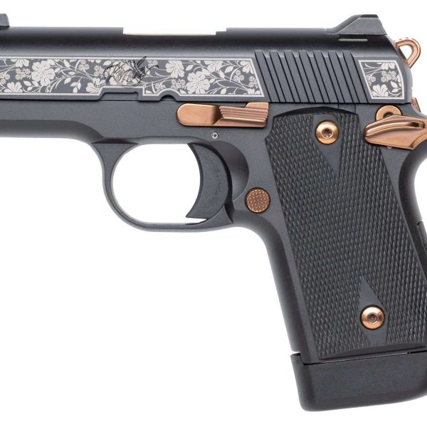 KIMBER MICRO 9 SYLVA 9MM FLORAL ENGRAVED GOLD APP