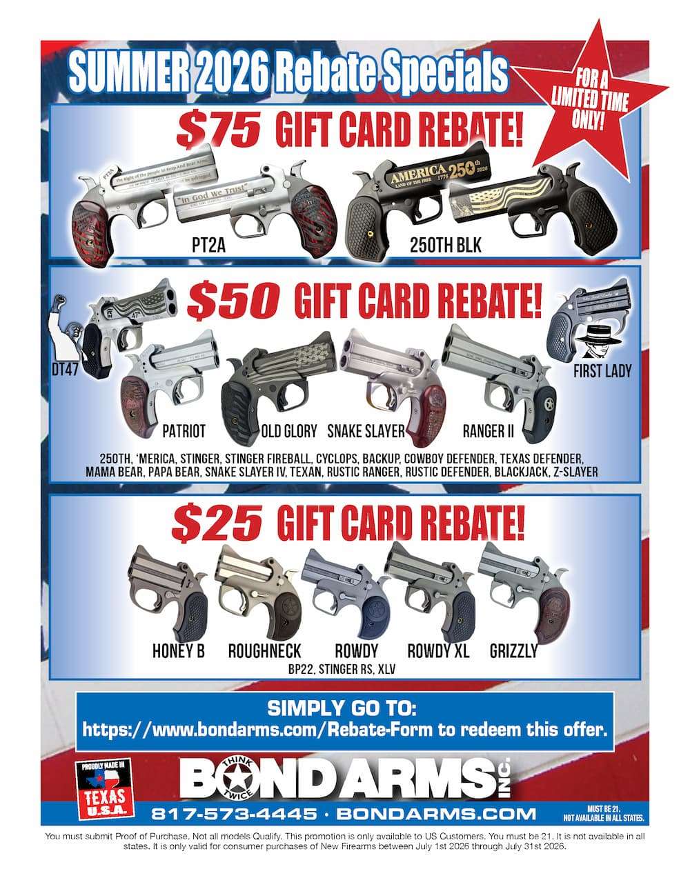 Home Bond Arms Rebate