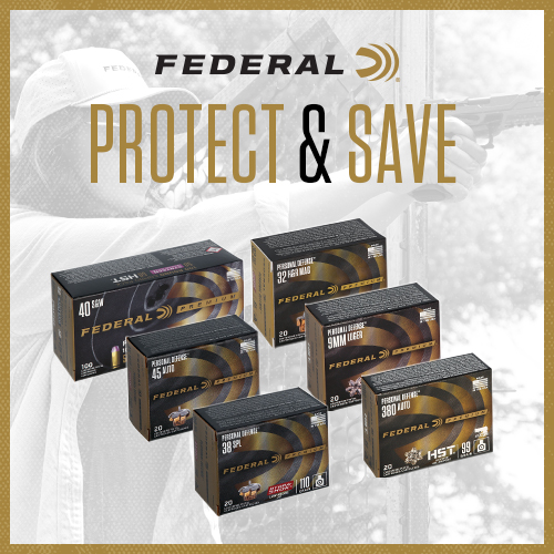 Federal Protect & Save Rebate — 20% Back on Personal Defense Ammo