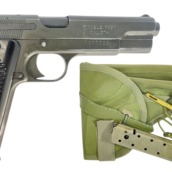 NAVY ARMS MAC 50 PISTOLS SURPLUS 9MM PISTOL W/ HLSTER, CLEANING KIT, LANYARD, ORIGINAL FRENCH MANUAL
