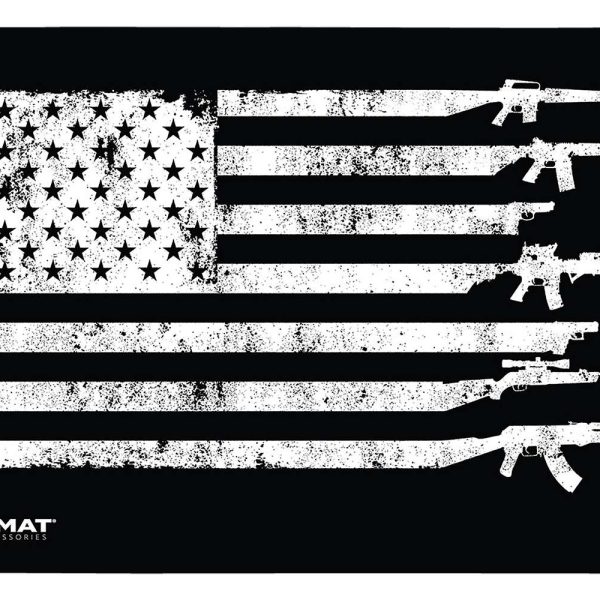 TekMat TEK42GFUSA USA Gun Flag Door Mat Black/White Rubber 25"x42"