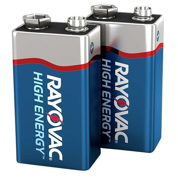 Rayovac A16042JT 9V HIGH  ENERGY Alkaline Batteries  Silver/Blue 9 Volts 565 mAh (2) Single Pack