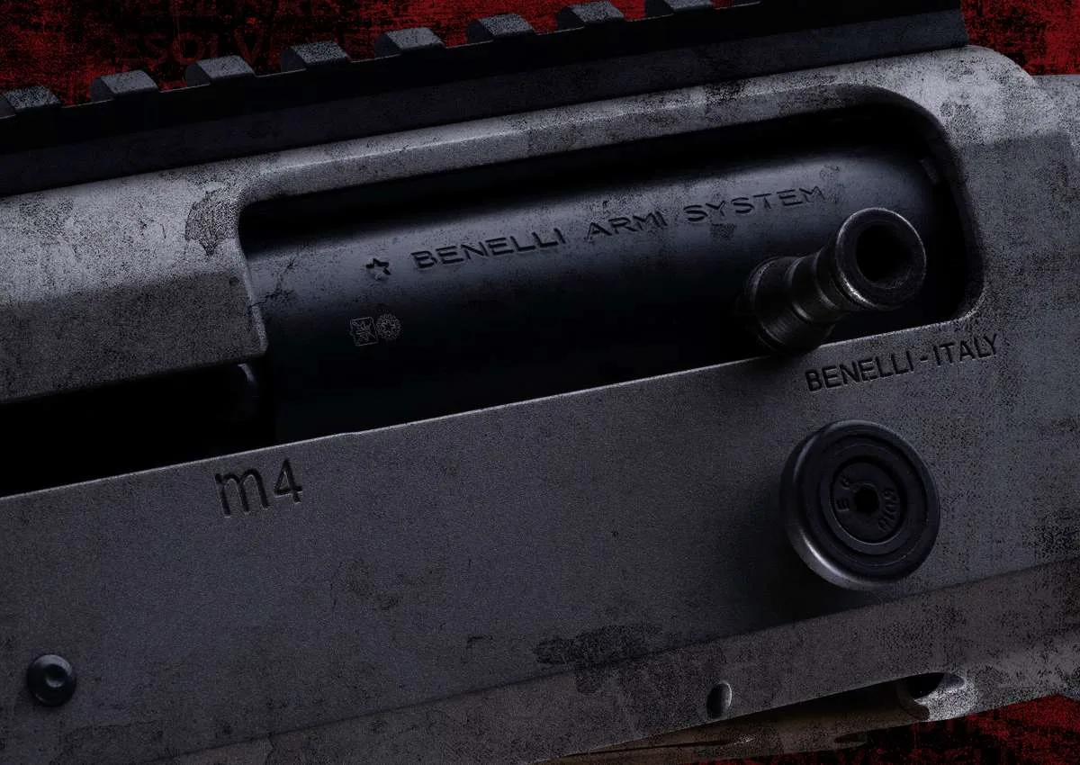 Benelli M4 tactical semi-auto shotgun detail