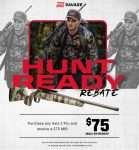 Savage Axis 2 Pro $75 rebate flyer — Hunt Ready Rebate, August 2026