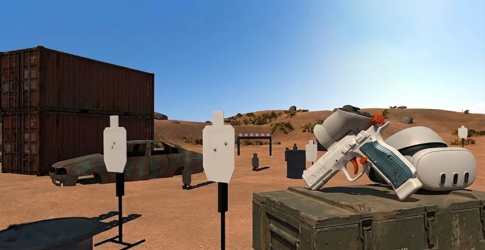 Ace VR Virtual Shooting ACE replica handset in the case