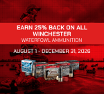 Winchester waterfowl ammunition rebate — 25% back on Xpert, Bismuth, Drylok and Last Call loads