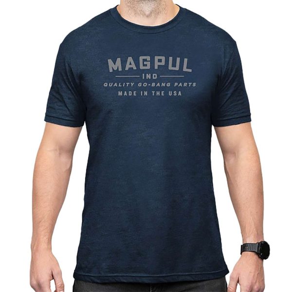 Magpul MAG1112-410-XL Go Bang Parts  Navy Heather Cotton/Polyester Short Sleeve XL