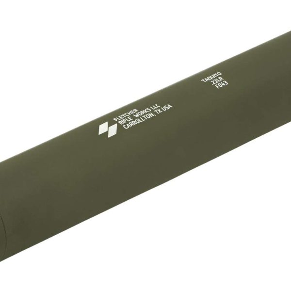 Fletcher Rifle Works TAQUITOODG Taquito 22LR 1" OD Green Stainless Steel/Aluminum 1/2"x28