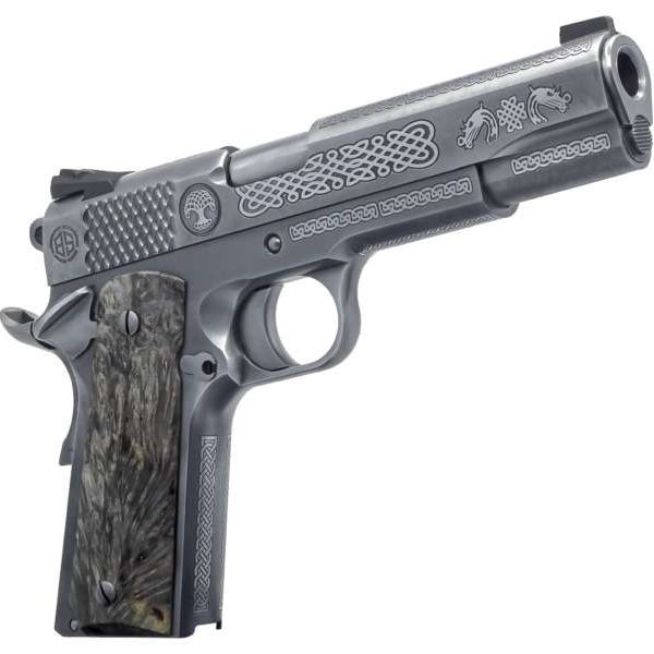 Dickinson LLC DKSN45MPRP Adam 1911 Mesopatamia Full Size 45 ACP 8+1 5" Stainless Steel Barrel, Serration B Slide, Steel Frame w/Beavertail