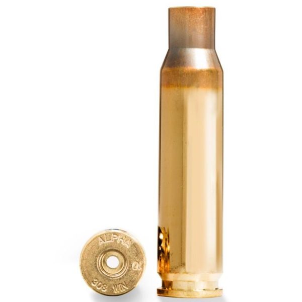 Alpha Munitions Ultra Premium Unprimed Brass Cartridge Cases .308 Winchester Brass - Small Rifle Primer 100/ct