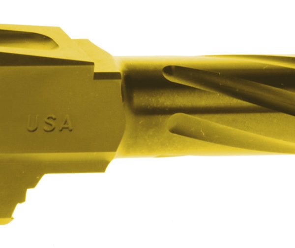 Rival Arms RARA20G301E Precision V1 Match Grade 9mm Luger 3.41" Fluted Gold PVD Stainless Steel, Fits Glock 43/43X