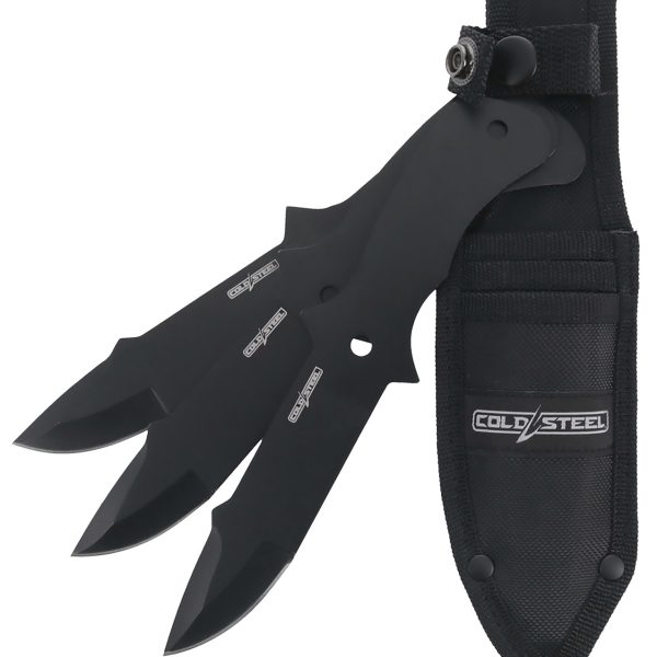 Cold Steel CSTH80KVC3PK Throwing Knives  Set of 3 Fixed 8" Drop Point Plain Black Oxide 420 Stainless Steel Blade, Includes Sheath