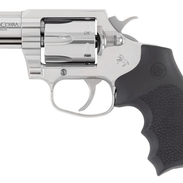 Colt Mfg KCOBRASB2RBBS King Cobra  357 Mag 6rd Shot 2" Stainless Steel Barrel, Cylinder & Frame, Black Hogue Overmolded Grip, Exposed Hammer, DA/SA
