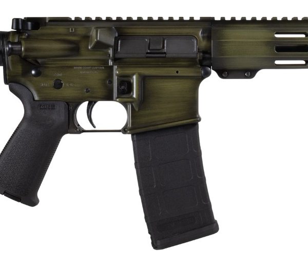 Shark Coast Tactical SCC07183GRNBW-P Distressed 5.56 NATO 30+1 10.50" Black Nitride Threaded Barrel, Aluminum Receiver w/Picatinny Rail, M-LOK Handguard, Polymer SB Tactical SBA3 Brace, Magpul MOE Gri