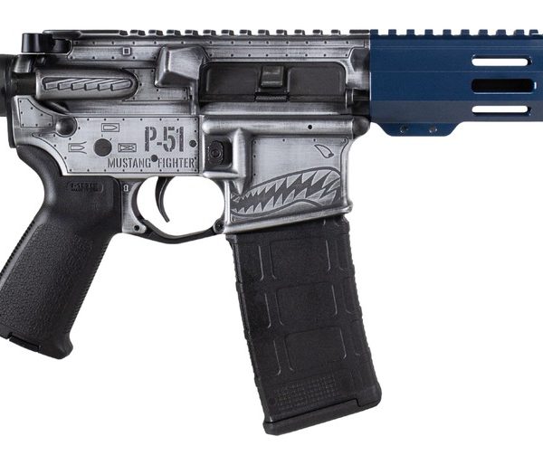Shark Coast Tactical SCC07442P51-P P-51 Mustang 5.56 NATO 30+1 10.50" Black Nitride Threaded Barrel, Aluminum Receiver w/Picatinny Rail, M-LOK Handguard, Polymer SB Tactical SBA3 Brace, Magpul MOE Gri