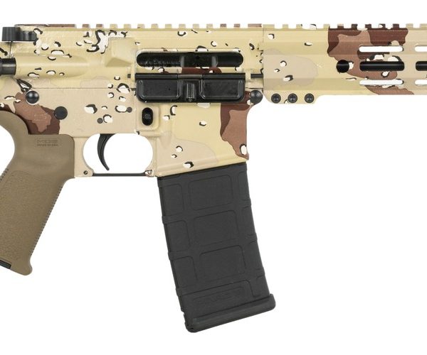 Shark Coast Tactical SCC07145CHCHIP-P Chocolate Chip  5.56 NATO 30+1 10.50" Black Nitride Threaded Barrel, Aluminum Receiver w/Picatinny Rail, M-LOK Handguard, Polymer SB Tactical SBA3 Brace, Polymer