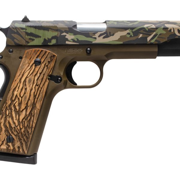 Tisas Arms Customs 10100518AA8 1911 A1 Service Backwoods ports South Exclusive 45 ACP 7+1 5" Carbon Steel Serrated Slide & Frame w/Beavertail