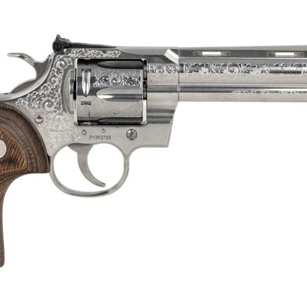 Colt Mfg PYTHONSP6WTSSEGG Python Sports South Exclusive 357 Mag/38 Special 6 Shot 6" Vent Rib Stainless Steel Barrel, Cylinder & Frame, Walnut Grip, Transfer Bar Safety, Exposed Hammer